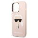 6. Etui Karl Lagerfeld Silicone Karl's Head MagSafe na iPhone 14 Pro Max - jasnoróżowe