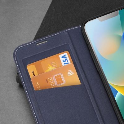 8. Dux Ducis Skin X2 etui do iPhone 14 Plus pokrowiec z magnetyczną klapką niebieski
