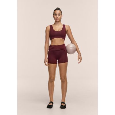3. Legginsy treningowe damskie CASALL Sublime Folded Hotpants kolor bordowy