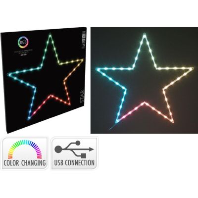 14. LAMPKA DEKORACYJNA GWIAZDA WISZĄCA 45LED RGB