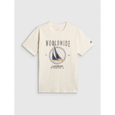 5. T-shirt regular z nadrukiem męski 4F 4FRSS26TTSHM3993-11S