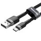3. Kabel Baseus Cafule USB-A / USB-C QC 3.0 3A 0.5 m - czarno-szary