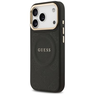 2. Etui Guess Peony Hot Stamp MagSafe na iPhone 17 Pro - czarne