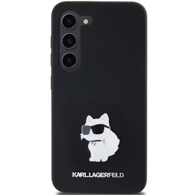 3. Etui Karl Lagerfeld Silicone Choupette Metal Pin na Samsung Galaxy S23 - czarne