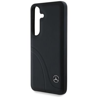 6. Etui Mercedes Leather Curved Stitches na Samsung Galaxy S25 - czarne
