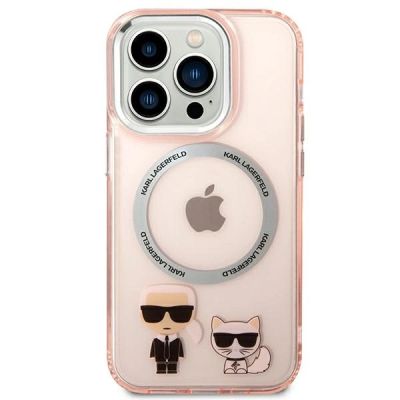 3. Etui Karl Lagerfeld Karl&Choupette Aluminium MagSafe na iPhone 14 Pro Max - różowe