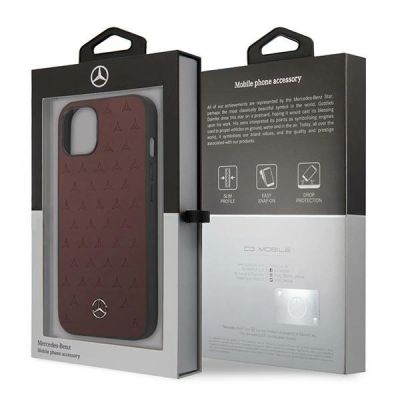 8. Etui Mercedes Leather Stars Pattern na iPhone 13 mini - czerwone