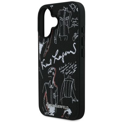 6. Etui Karl Lagerfeld Grained Pattern & Logo MagSafe na iPhone 16 - czarne