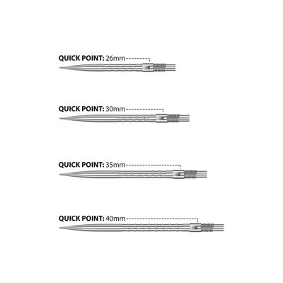 2. Końcówki stalowe ostre Harrows QUICK POINT - HM GRIP silver