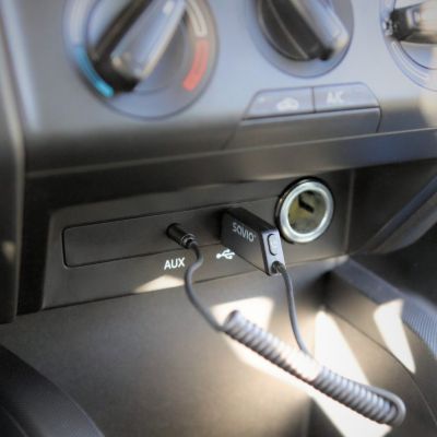 12. SAVIO TRANSMITER AUX, USB, BLUETOOTH 5.3, FUNKCJA ZESTAWU GŁOŚNOMÓWIĄCEGO, TR-16