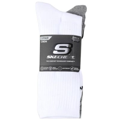Skechers 3pk Unisex Non Terry Crew S601102-107 Białe 43-46