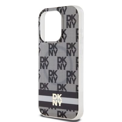 6. Etui DKNY IML Checkered Mono Pattern & Printed Stripes MagSafe na iPhone 14 Pro - czarne