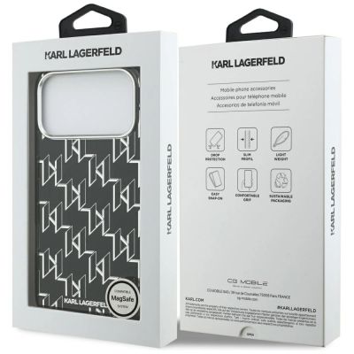8. Etui Karl Lagerfeld IML KL Monogram MagSafe na iPhone 17 Pro Max - czarne