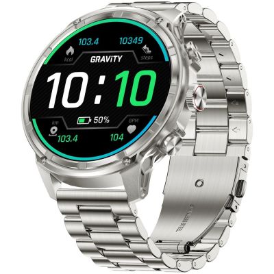 4. Smartwatch Gravity Srebrny Pasek + Bransoleta GT41-3