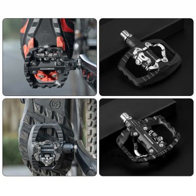 7. Pedały rowerowe Rockbros PD303 platformowe half-lock - czarne
