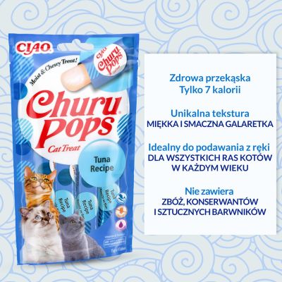 4. Przysmak CHURU Pops Tuńczyk dla kota 4x14g