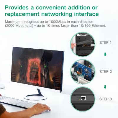 4. Karta sieciowa Ugreen US230 Gigabit 10/100/1000Mbps PCI-E - czarna