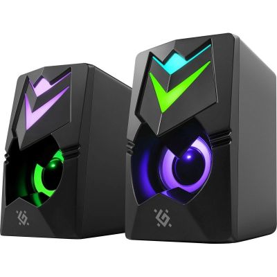 8. DEFENDER GLOSNIKI PC J4 2.0 6W LED USB CZARNE 65964