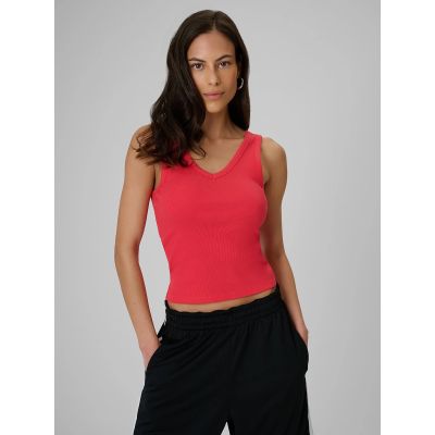 Top slim z prążkowanej dzianiny damsk 4F 4FRSS26TSLEF337-62S