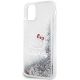 6. Etui Hello Kitty Liquid Glitter Charms Kitty Head na iPhone 11 / Xr - srebrne