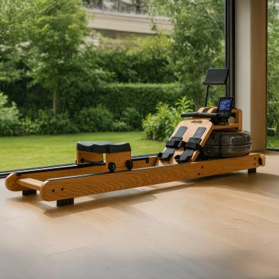 18. VIRTUFIT ELITE DREWNIANY WIOŚLARZ Z OPOREM WODNYM - DREWNO/DĄB