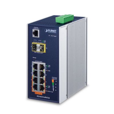 2. PLANET IGS-4215-4P4T2S łącza sieciowe Zarządzany L2/L4 Gigabit Ethernet (10/100/1000) Obsługa PoE Niebieski, Biały