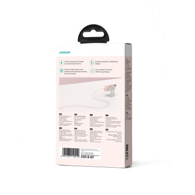 4. Kabel Joyroom Multi-Color Series S-A34 USB-A / Lightning 3A 1m - różowy