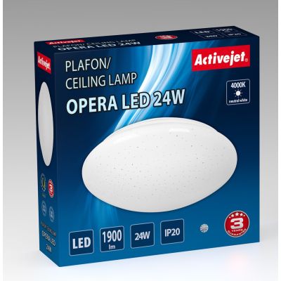 2. Nowoczesny plafon sufitowy LED Activejet OPERA 24W
