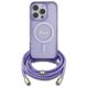 2. Etui Guess Crossbody Cord Script MagSafe na iPhone 16 Pro - fioletowe