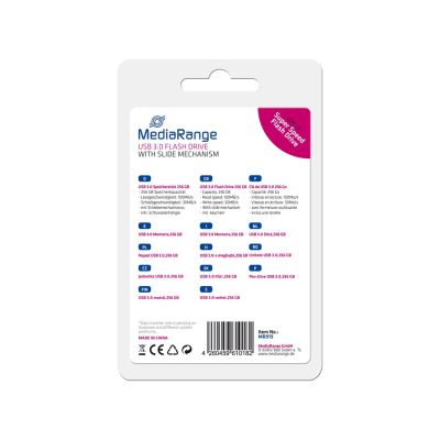 6. MediaRange MR919 pamięć USB 256 GB USB Typu-A 3.2 Gen 1 (3.1 Gen 1) Czarny, Srebrny