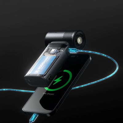 8. Mini dmuchawa Jisulife Handheld Fan Ultra2 9000mAh 5w1 przenośny wiatraczek USB - ciemnoszara