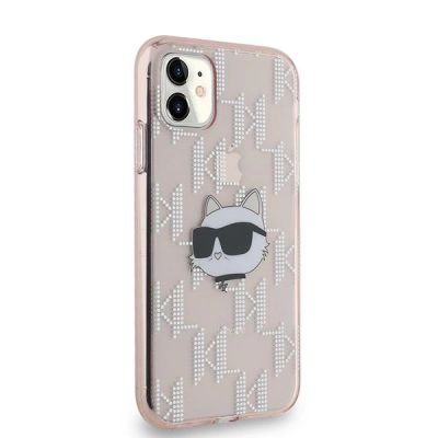 4. Etui Karl Lagerfeld IML Choupette Head & Monogram na iPhone 11 / Xr - różowe