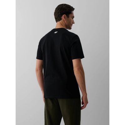 2. T-shirt regular z nadrukiem męski 4F 4FKAW26TTSHM4500-20S