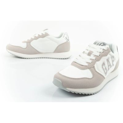 8. Gap buty damskie sportowe Nashville Arch Logo sneakersy modne wygodne białe beżowe