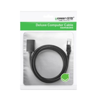 5. Kabel Ugreen NW112 11281 sieciowy Ethernet RJ45 (żeński) - RJ45 (męski) F/UTP Cat. 6 1 Gbps 2m - czarny