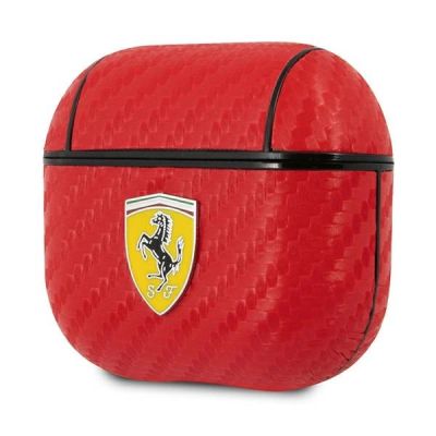 3. Etui Ferrari On Track PU Carbon na AirPods 3 - czerwone