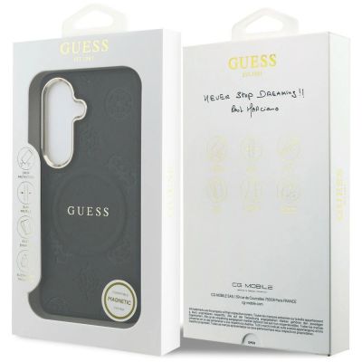 8. Etui Guess Saffiano Peony Embossed Ring MagSafe na Samsung Galaxy S26+ - czarne