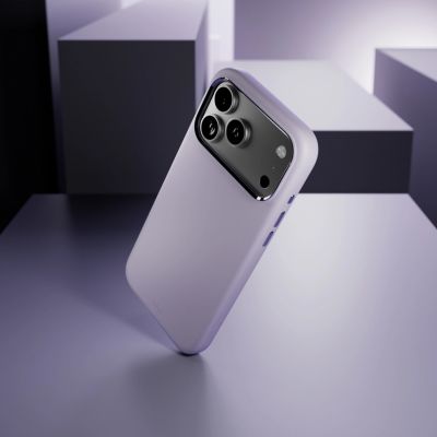 8. Etui silikonowe Puro Icon Mag Pro Liquid Silicone na iPhone 17 Pro Max kompatybilne z MagSafe, z ochroną aparatu i aluminiowymi przyciskami - lawendowe