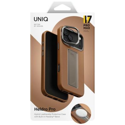 6. Etui UNIQ Heldro Pro Magclick Charging na iPhone 17 Pro Max - brązowe