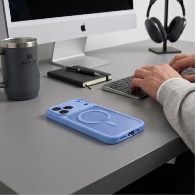 4. Etui Tech-Protect BasicMag MagSafe na iPhone 17 Pro / 18 Pro - jasnoniebieskie matowe