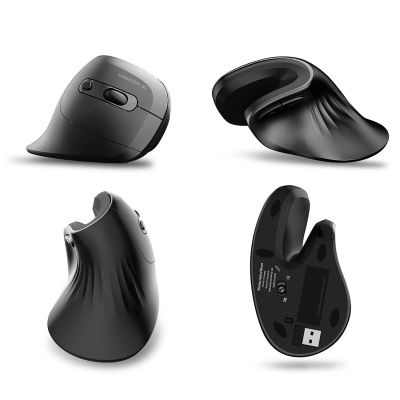 8. Mysz bezprzewodowa Wozinsky WWM-1076 pionowa ergonomiczna 3600 DPI - czarna