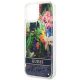 6. Etui Guess Flower Liquid Glitter na iPhone 14 - niebieskie