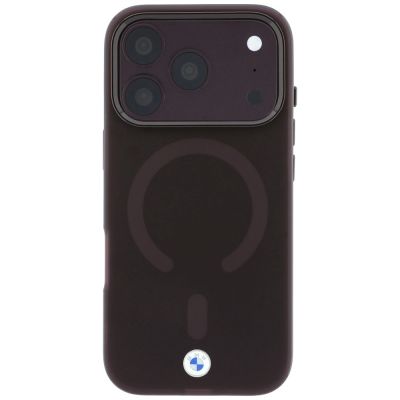 3. Etui BMW Sign Frosted IML & Metal Logo MagSafe na iPhone 18 Pro / 17 Pro - burgundowe