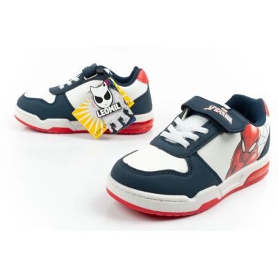 8. Leomil buty sportowe dziecięce sneakersy Spiderman lekkie na rzep LED białe