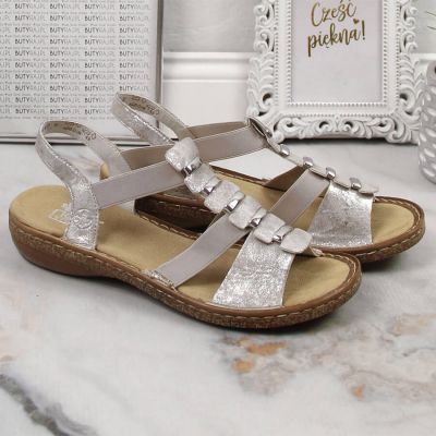 7. Sandały komfortowe damskie wsuwane na gumki Rieker 62850-90