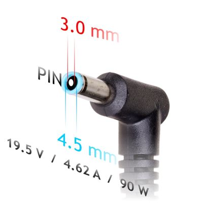 3. Zasilacz sieciowy Akyga AK-ND-26 do notebooka Compaq, HP (19,5 V; 4,62 A; 90W; 4.5 mm x 3 mm)