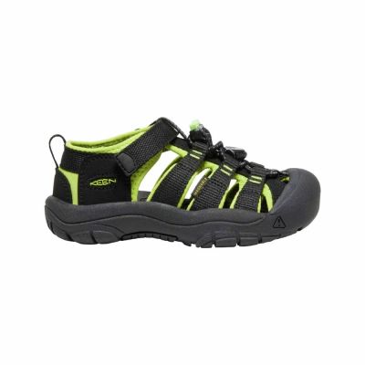 Sandały trekkingowe dziecięce na lato Keen Newport H2 Black/Lime green dla dzieci (1009942)