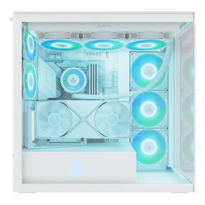 4. Okno Arctic Xtender Weiß Transparentes Glasfenster mit GPU mount