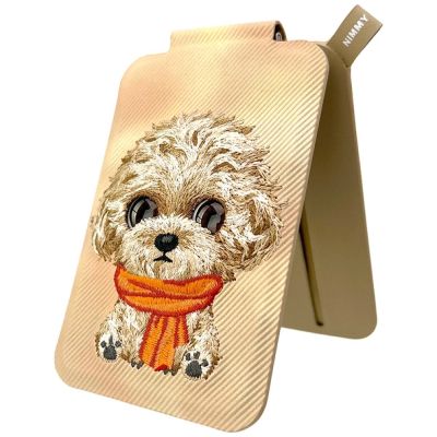 3. Portfel Magnetyczny Nimmy New Big-Eye Cute Pets 2.0 Dog ze stojakiem na telefon - brązowy