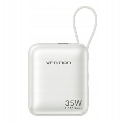 2. Powerbank Vention 10000mAh 35W PD z wbudowanym kablem USB-C beżowy
